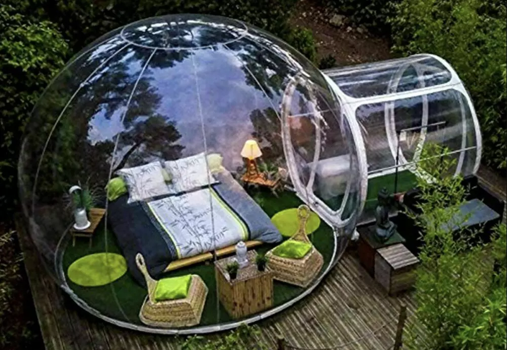 outdoor single tunnel inflatable bubble tent